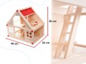 Domek dla lalek drewniany mebelki i ludziki 40cm