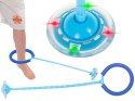 Hula hop dla dziecka na nogę skakanka piłka świecąca LED niebieska