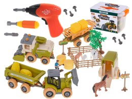 Gospodarstwo rolne farma traktor maszyny rolnicze zwierzęta zagroda konie + narzędzia wkrętarka