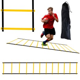 Drabinka koordynacyjna gimnastyczna treningowa do ćwiczeń 6m żółta
