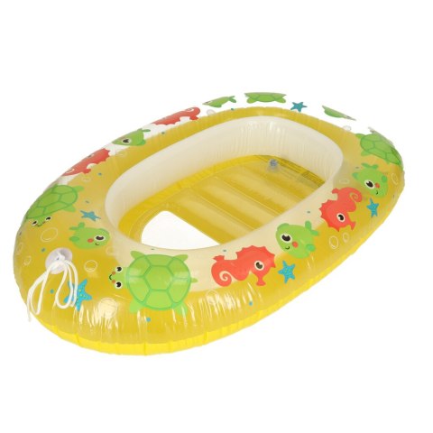 BESTWAY 34037 Kółko do pływania dla niemowląt koło pontonik dla dzieci dmuchany z siedziskiem łódka materac plażowy żółty