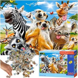 Puzzle układanka 260 elementów Afrykańskie zwierzęta 8+ CASTORLAND