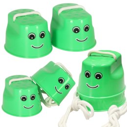Szczudła dla dzieci do skakania kubełkowe chodaczki równowaga 2 sztuki zielone