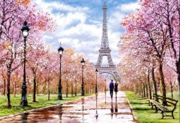 CASTORLAND Puzzle układanka 1000 elementów Romantic Walk In Paris Romantyczny spacer w Paryżu 68x47cm