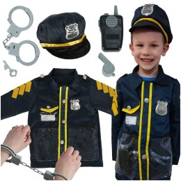 Kostium strój karnawałowy przebranie policjant kajdanki zestaw 3-8 lat
