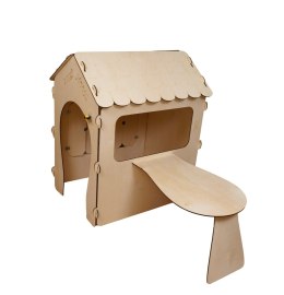 Domek dla dzieci ogrodowy drewniany stolik tablica kredowa 86 x 137 x 105 cm