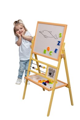 Tablica dla dzieci kredowa magnetyczna liczydło szara 30 x 56 x 90 cm