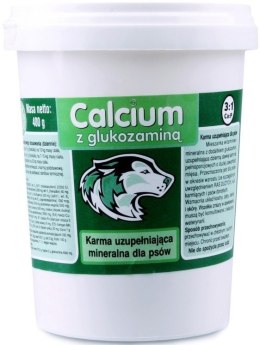 Calcium Preparat witaminowy zielony z glukozaminą dla psa 400g Medivet